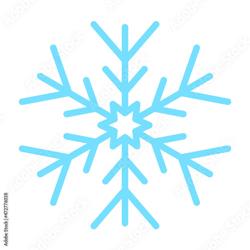 Vector Snowflake - Amazing vector icon of a bright blue snowflake suitable for game, animation, app, icon, sign, sticker, children book, decoration, christmas and illustration in general - Vector Icon