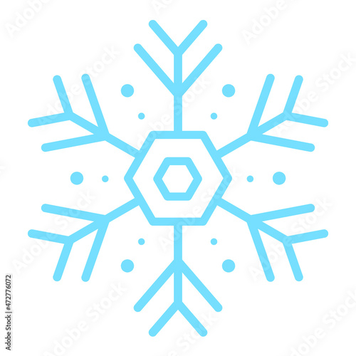 Vector Snowflake - Amazing vector icon of a bright blue snowflake suitable for game, animation, app, icon, sign, sticker, children book, decoration, christmas and illustration in general - Vector Icon