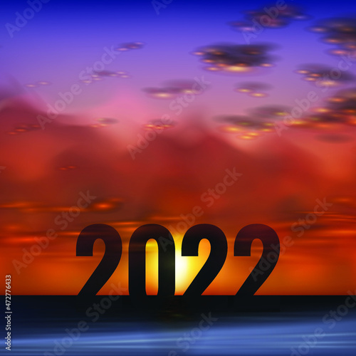 2022 Happy New Year Silhouette of Number New year concept
