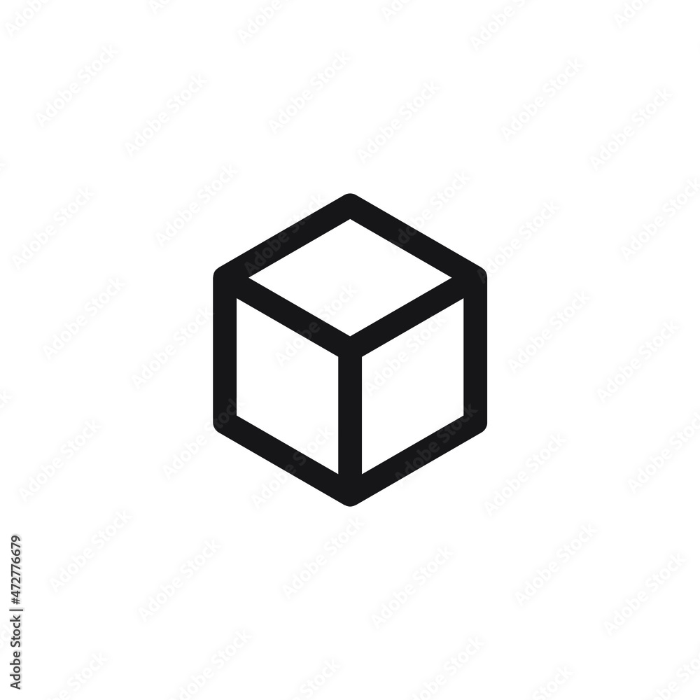 Vector sign of the Cube symbol is isolated on a white background. Cube icon color editable. Vector sign of the Cube symbol is isolated on a white background. Cube icon color editable.