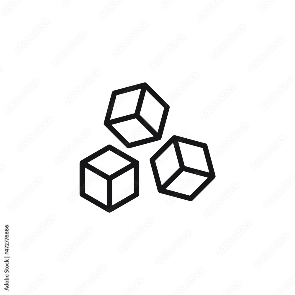 Vector sign of the Cube symbol is isolated on a white background. Cube icon color editable. Vector sign of the Cube symbol is isolated on a white background. Cube icon color editable.