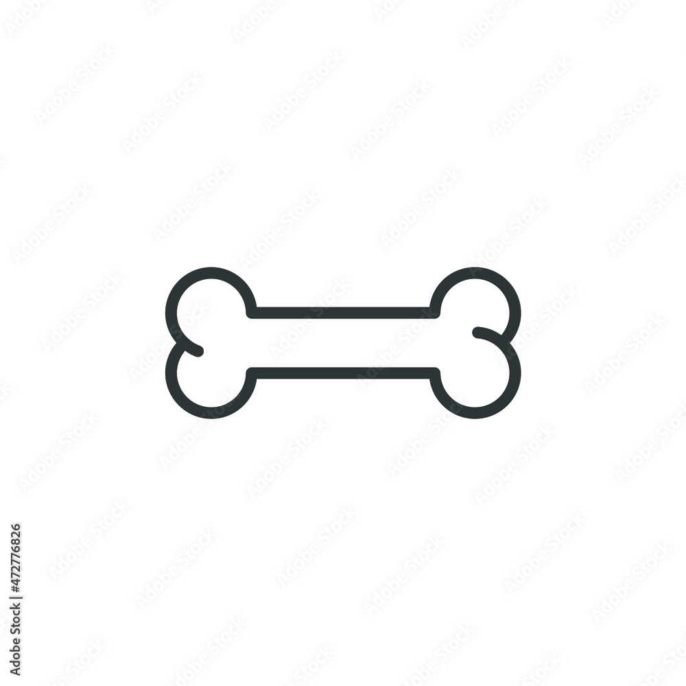 Vector sign of the dog bone symbol is isolated on a white background. dog bone icon color editable. Vector sign of the dog bone symbol is isolated on a white background. dog bone icon color editable.