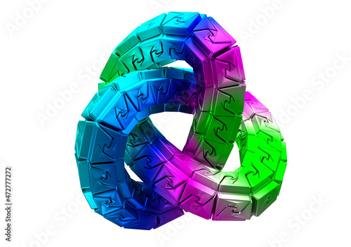 Cuadro en lienzo Gordian Knot, SciFi, Color, 3D Rendering
