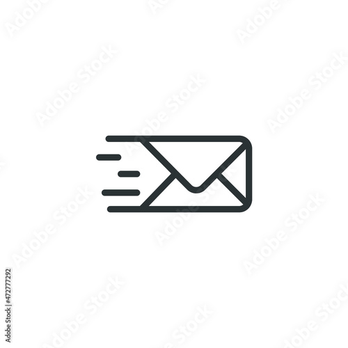 Vector sign of the email symbol is isolated on a white background. email icon color editable.
