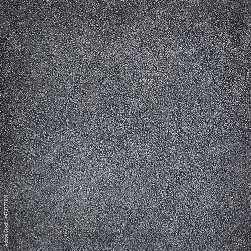 Valokuva Black colored granulated material texture asphalt  close up top view black backg