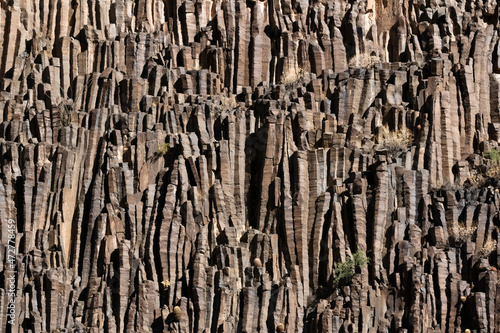 USA, Arizona. Columnar basalt along the Colorado River, Grand Canyon National Park.