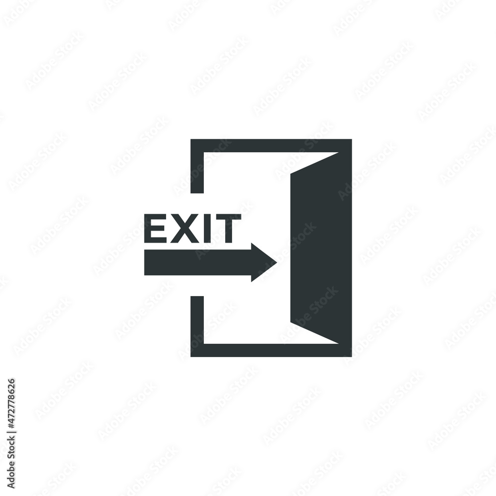 Vector sign of the Emergency exit symbol is isolated on a white background. Emergency exit icon color editable. Vector sign of the Emergency exit symbol is isolated on a white background. Emergency exit icon color editable.