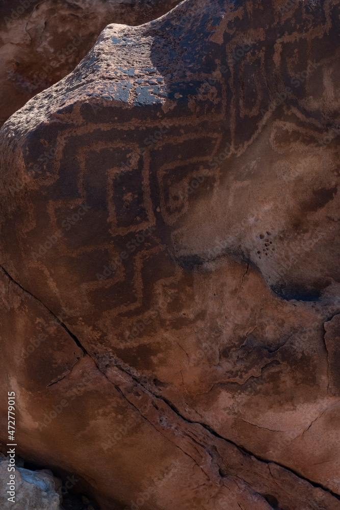 USA, Arizona. Petroglyphs along the Colorado River, Grand Canyon ...