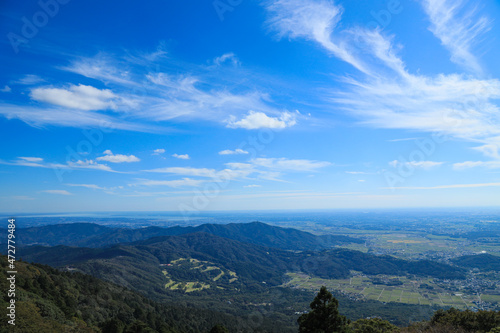 【茨城県つくば市】筑波山山頂と青空風景 photo