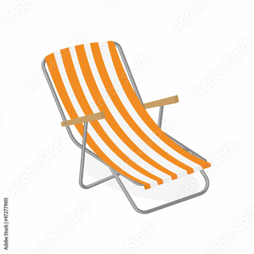 Striped chaise longue, color vector illustration in cartoon style on a white background