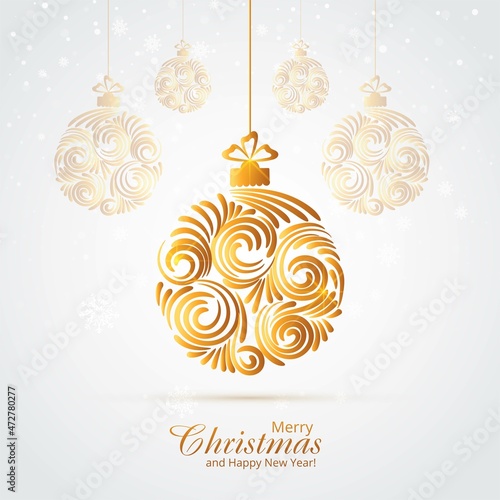 Beautiful artistic christmas golden ball background