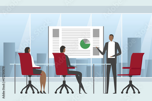 Board room. Cartoon style. Vector illustration.