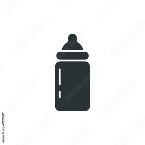 Vector sign of the feeding bottle symbol is isolated on a white background. feeding bottle icon color editable.
