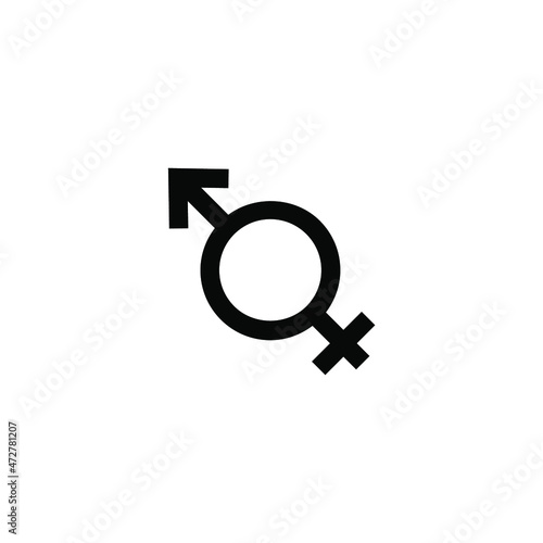 Vector sign of the gender symbol is isolated on a white background. gender icon color editable.