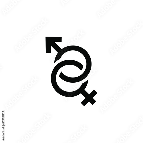 Vector sign of the gender symbol is isolated on a white background. gender icon color editable.