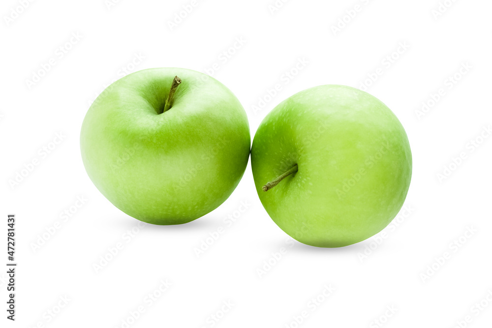 Two green apples isolated on a white background. Two green apples isolated on a white background.