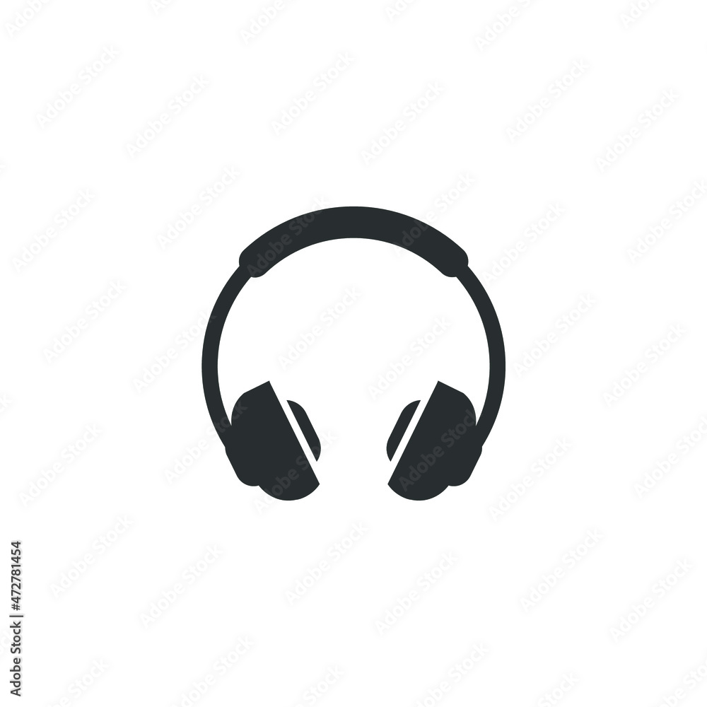 Vector sign of the Headphones symbol is isolated on a white background. Headphones icon color editable. Vector sign of the Headphones symbol is isolated on a white background. Headphones icon color editable.