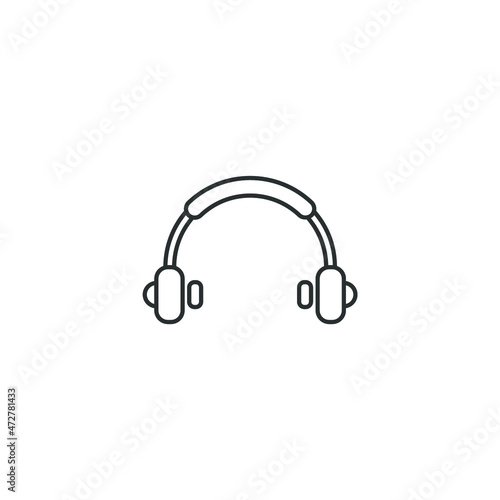 Vector sign of the Headphones symbol is isolated on a white background. Headphones icon color editable.