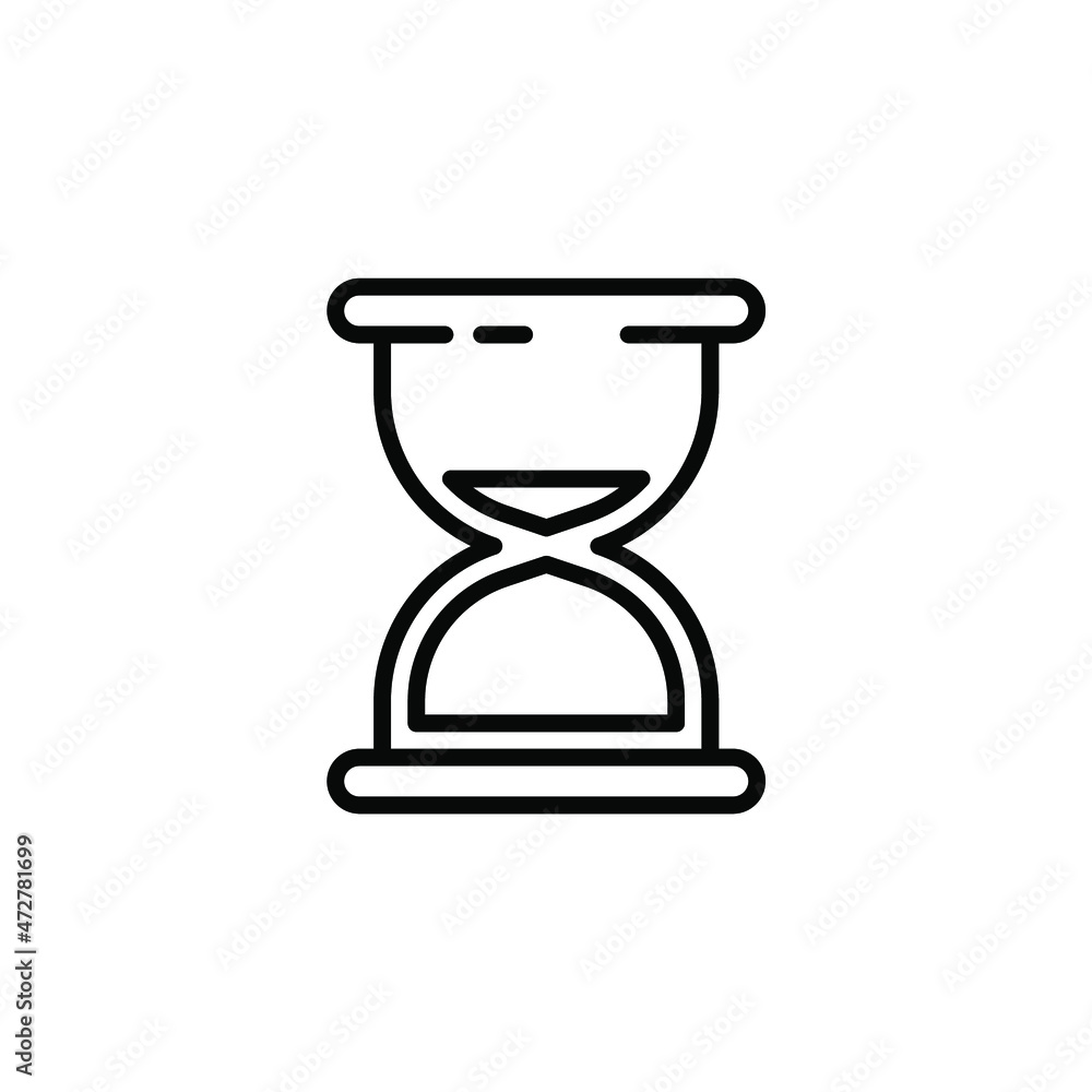 Vector sign of the Hourglass symbol is isolated on a white background. Hourglass icon color editable. Vector sign of the Hourglass symbol is isolated on a white background. Hourglass icon color editable.