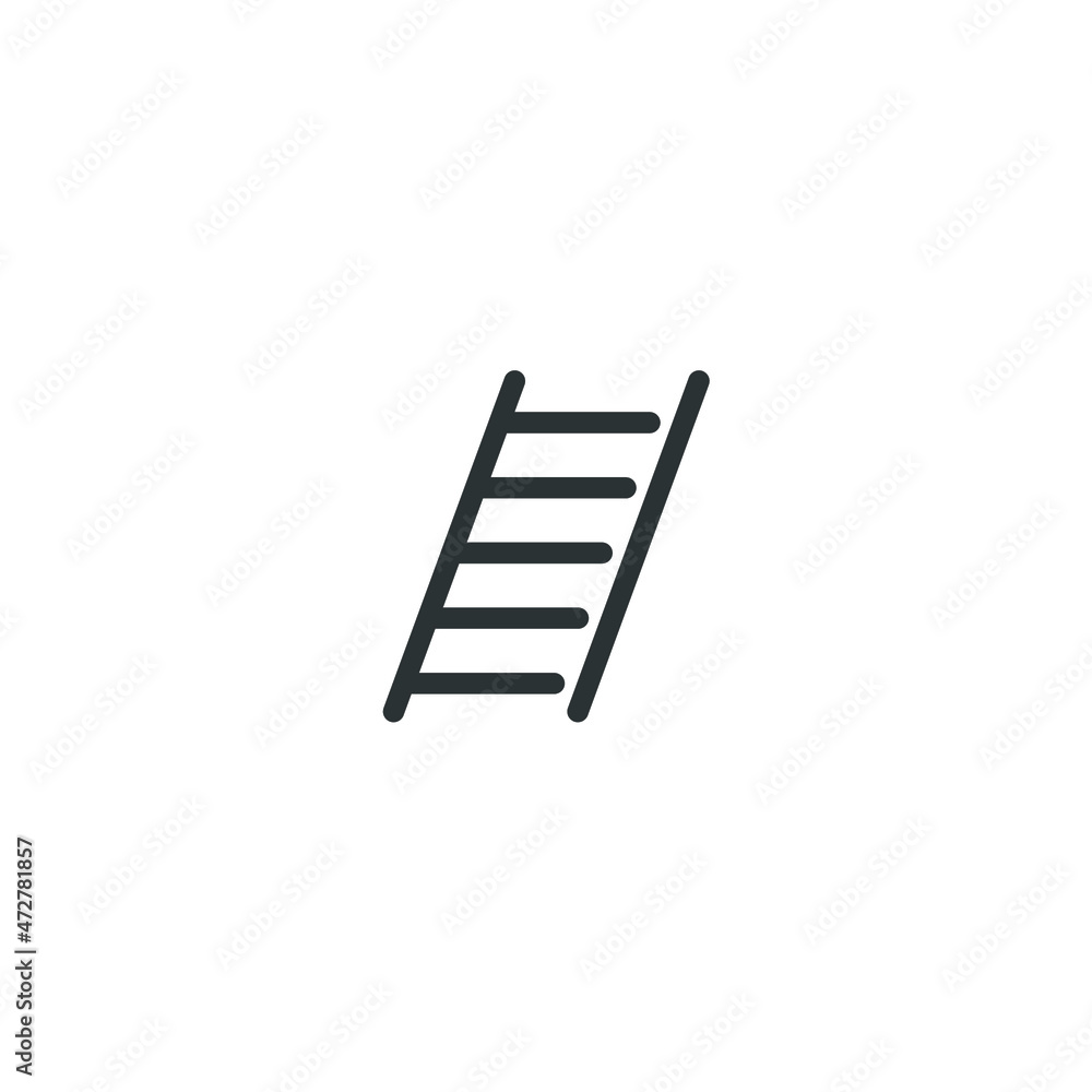 Vector sign of the Ladder symbol is isolated on a white background. Ladder icon color editable. Vector sign of the Ladder symbol is isolated on a white background. Ladder icon color editable.