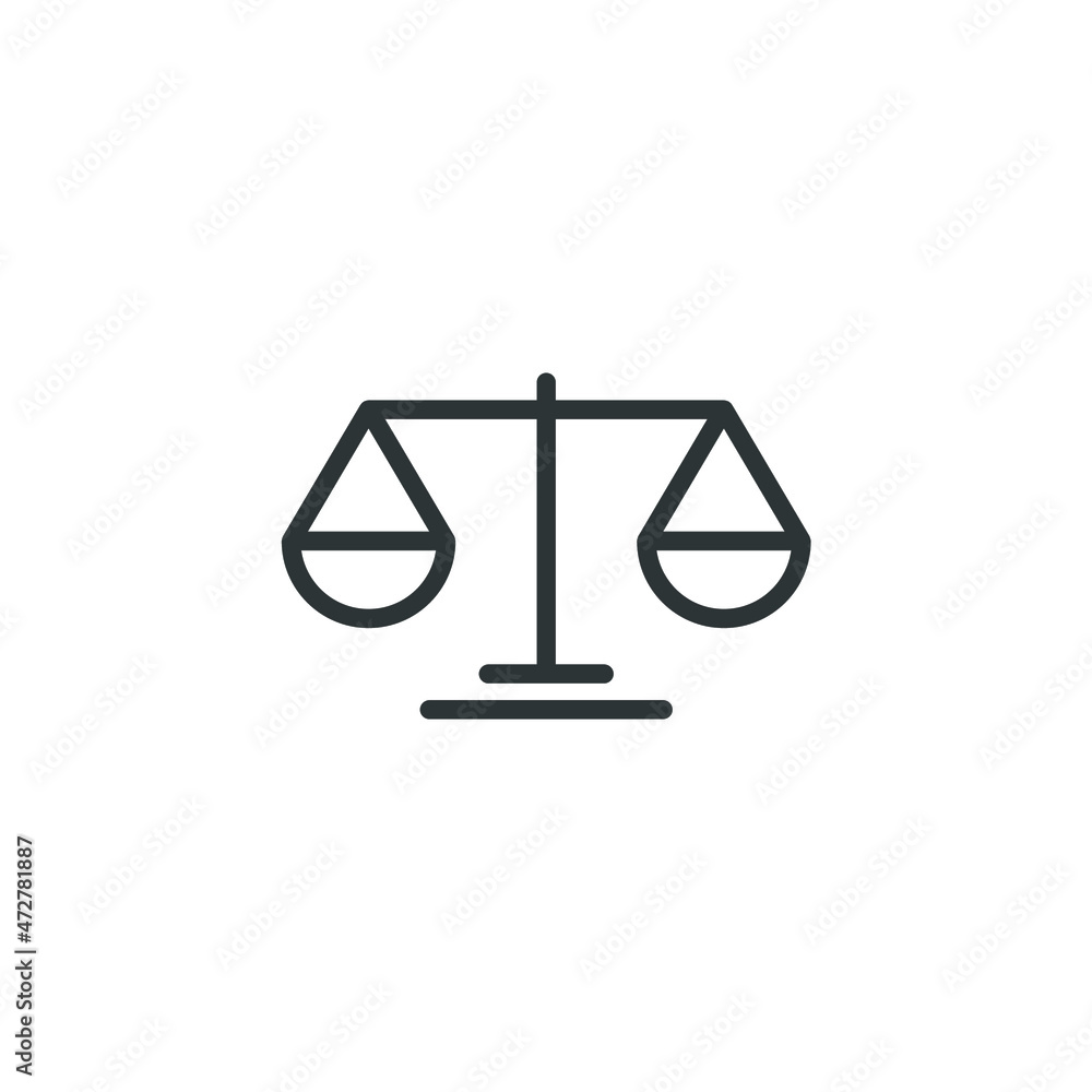 Vector sign of the Law scale symbol is isolated on a white background. Law scale icon color editable.
Vector sign of the Law scale symbol is isolated on a white background. Law scale icon color editable.