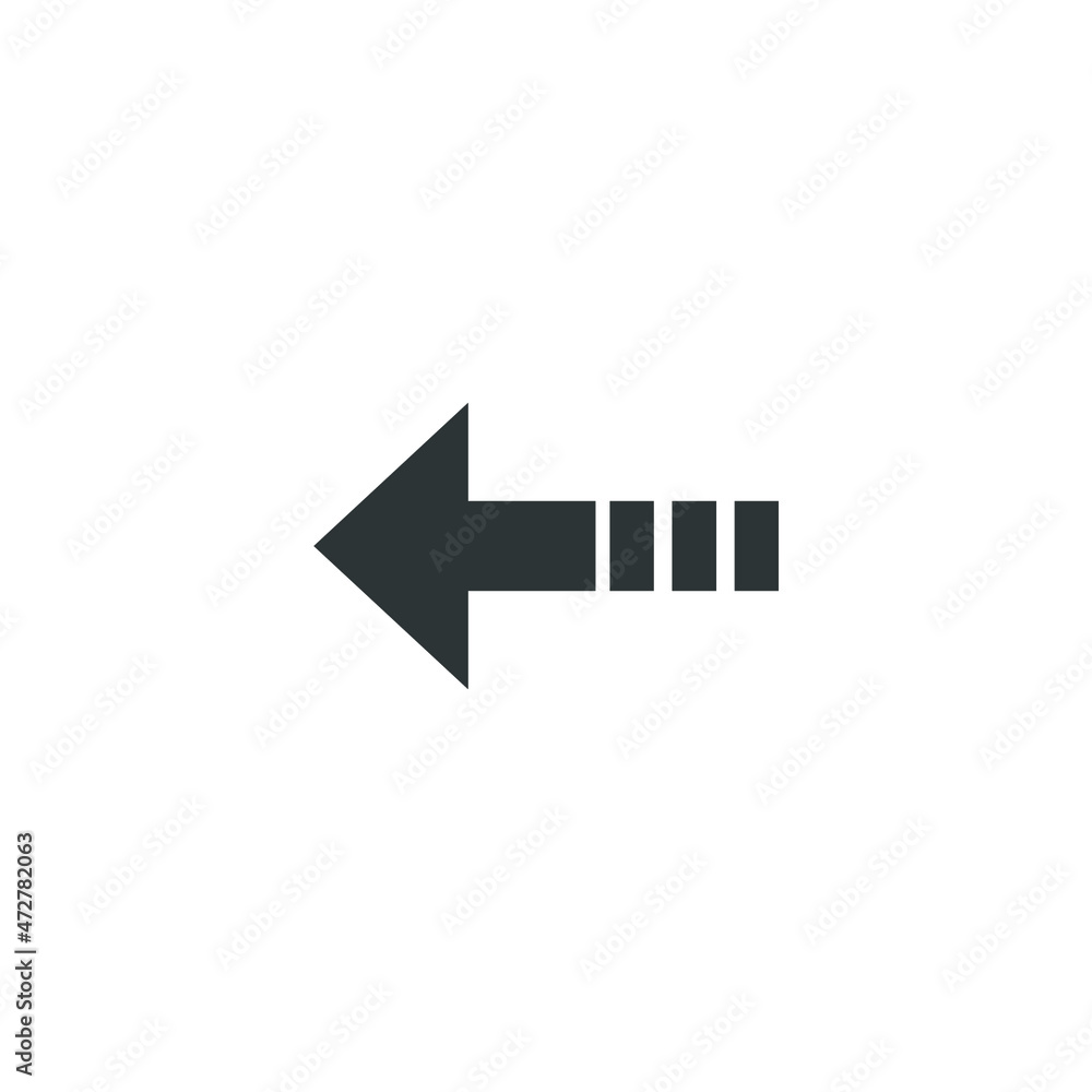 Vector sign of the left arrow symbol is isolated on a white background. left arrow icon color editable. Vector sign of the left arrow symbol is isolated on a white background. left arrow icon color editable.