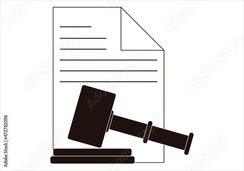 Icono de martillo por la justicia de los derechos humanos.