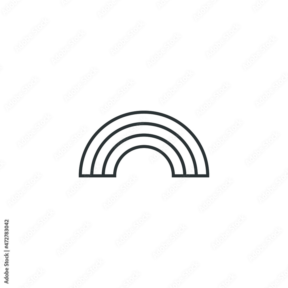 Vector sign of the rainbow symbol is isolated on a white background. rainbow icon color editable. Vector sign of the rainbow symbol is isolated on a white background. rainbow icon color editable.