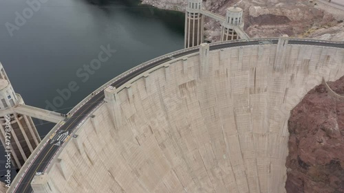 Aerial view of the Hoover Dam face. 