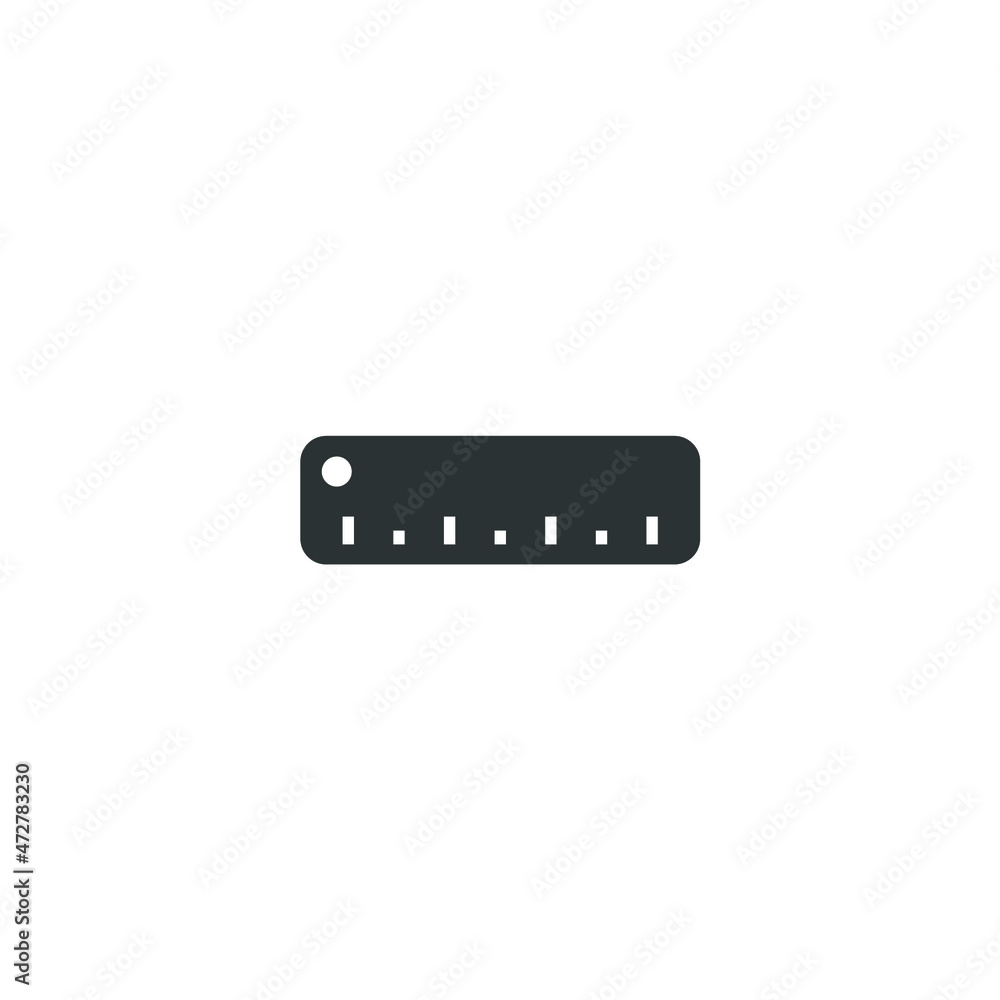 Vector sign of the ruler symbol is isolated on a white background. ruler icon color editable. Vector sign of the ruler symbol is isolated on a white background. ruler icon color editable.