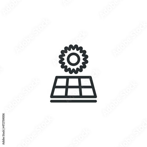 Vector sign of the solar panel Glyph symbol is isolated on a white background. solar panel Glyph icon color editable.