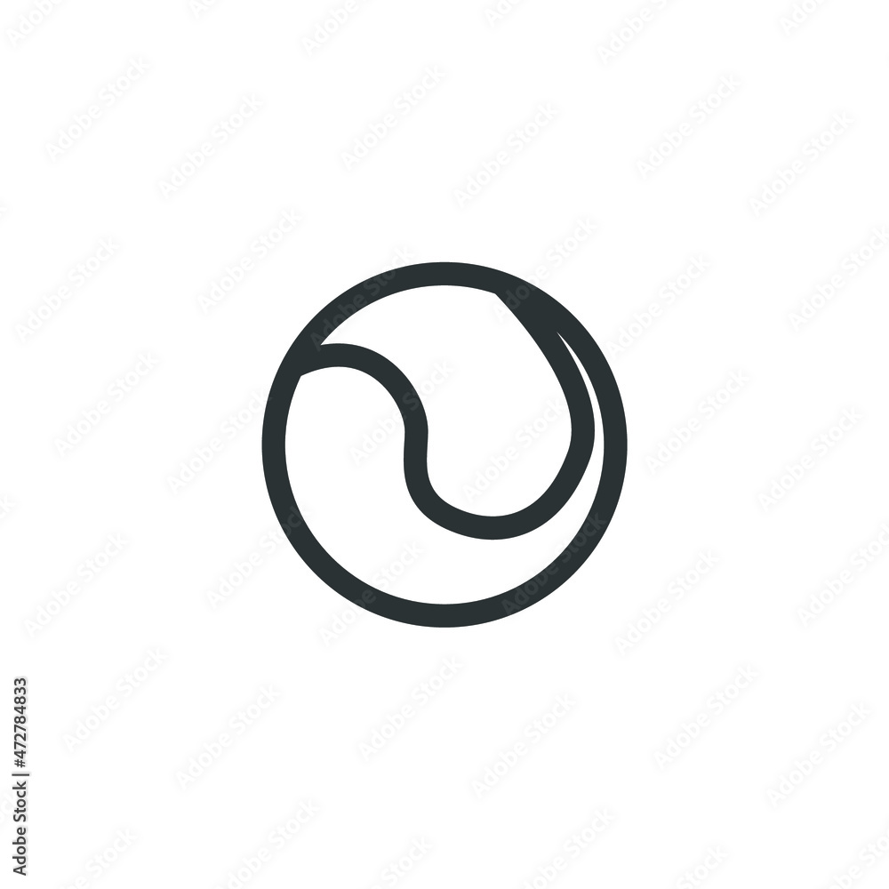 Vector sign of the Tennis Ball symbol is isolated on a white background. Tennis Ball icon color editable. Vector sign of the Tennis Ball symbol is isolated on a white background. Tennis Ball icon color editable.