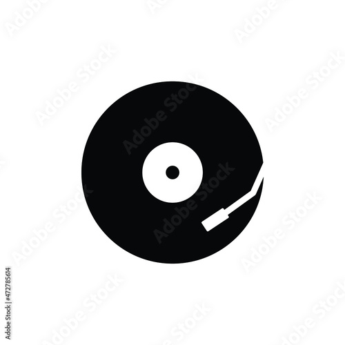 vinyl record icon vector music sign photo