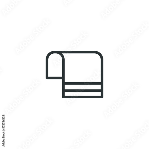 Vector sign of the towel symbol is isolated on a white background. towel icon color editable.