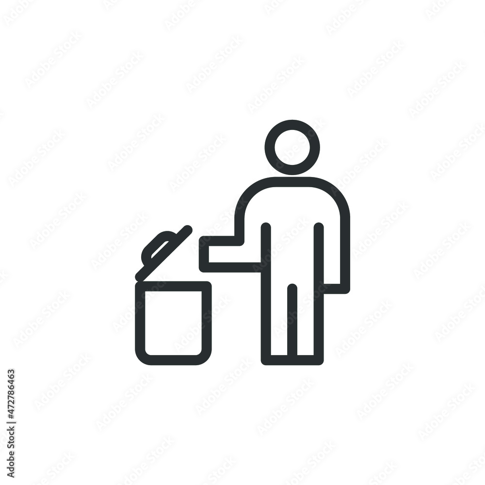 Vector sign of the trash symbol is isolated on a white background. trash icon color editable. Vector sign of the trash symbol is isolated on a white background. trash icon color editable.