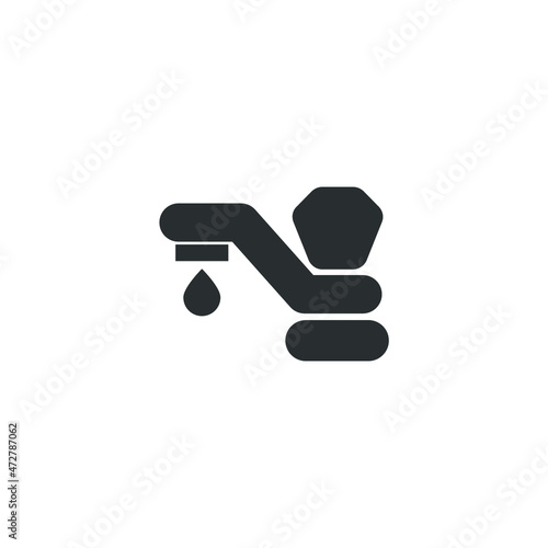 Vector sign of the Water tap symbol is isolated on a white background. Water tap icon color editable.