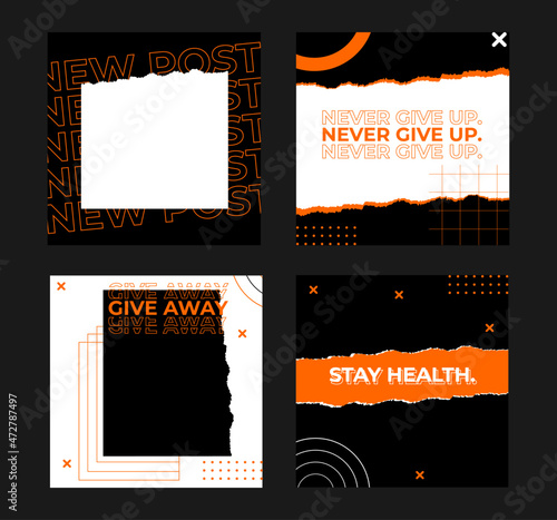 sport social media templates collection. web banner templates. With red, white and black color