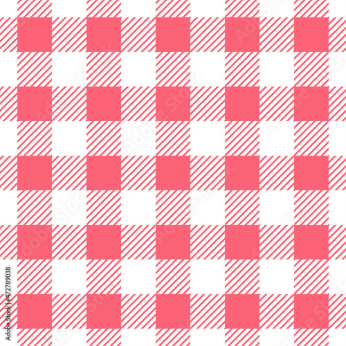 White and pink chequered seamless pattern.