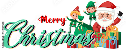 Merry Christmas lettering design on white background