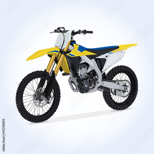 Motocross Yellow White Motorcycle Speed Sport MTX Trail Bike