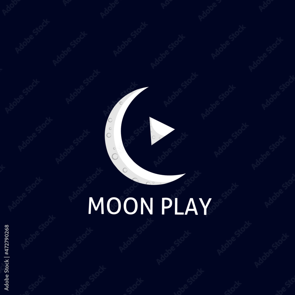 Logo moon play black background Logo moon play black background