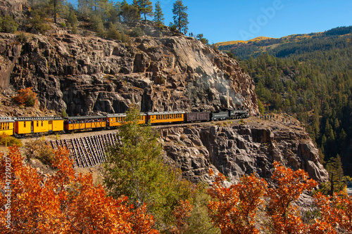 Colorado, Durango-Silverton Railroad, locomotive and cars photo