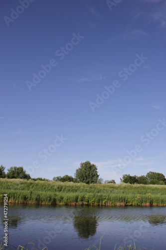 Landscape with a river and nature. Homeland. Beautiful sky