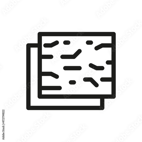 OSB 3 board isolated icon, orient strand board outline icon, wood fiber cement board vector icon with editable stroke