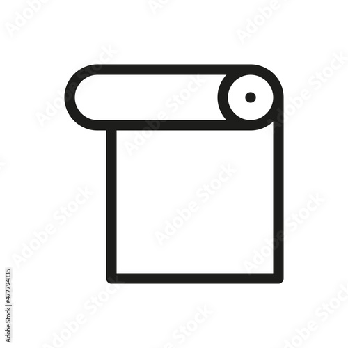 Plastic roll isolated icon, scratch film roll linear icon, transparent polyester roll vector icon with editable stroke