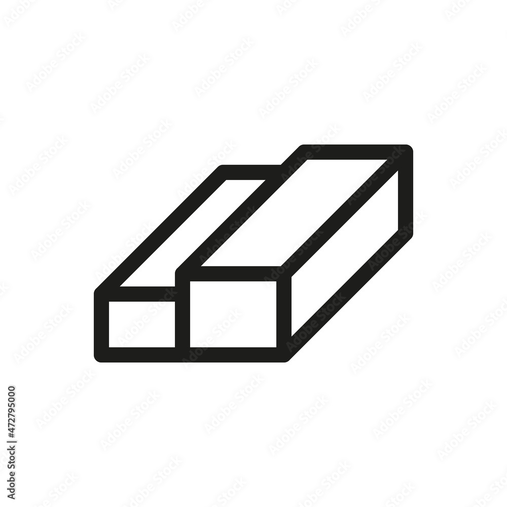 Wood planks isolated icon with editable stroke Wood planks isolated icon with editable stroke