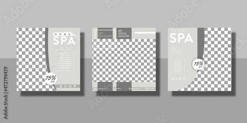 set of spa promotion social media post or flyer template