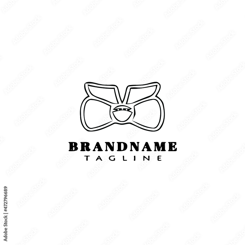bow tie cartoon logo icon design template black flat vector illustration bow tie cartoon logo icon design template black flat vector illustration