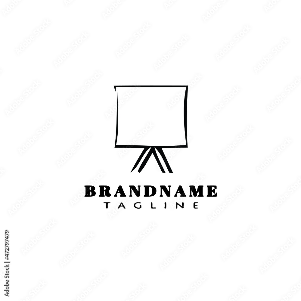 canvas with stand logo cartoon design icon template black isolated