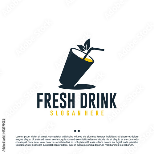 fresh drink,healthy , logo design template